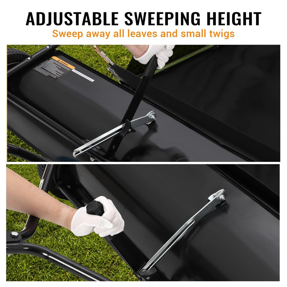 50" Lawn Sweeper Tow Behind,26Cu.Ft.Large Pull Behind Grass Sweeper,Adjustable