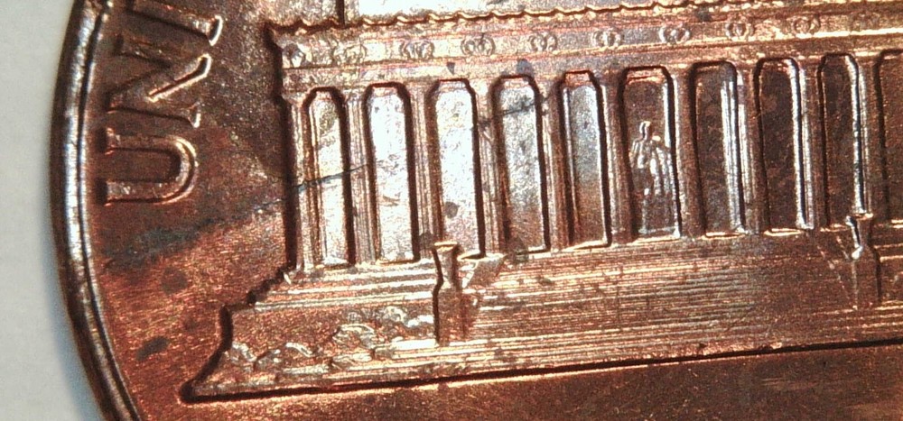 1962 (P) BU Lincoln Cent with (DE) Lamination on REV.