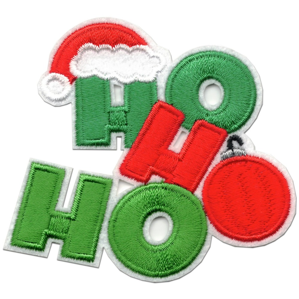 HOHOHO Patches (2-Pack) Christmas Embroidered Iron On Patch Applique