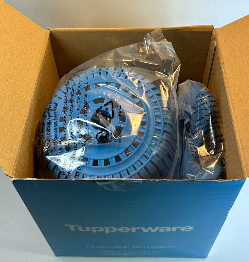 Tupperware Time Savers Quick Chef Pro System Blue Chop Whisk New In Open Box