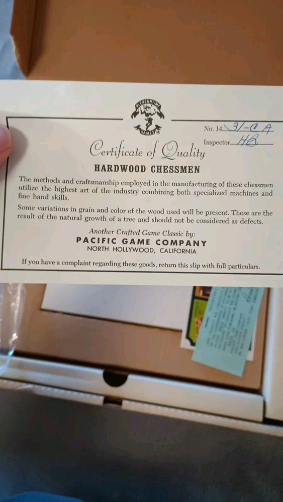 1969 Space Chess Pacific Game Company