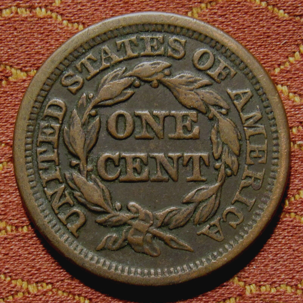 1848 BRAIDED HAIR LARGE CENT, VF ~ NICE & ORIGINAL, BOLD & IMPRESSIVE REVERSE!