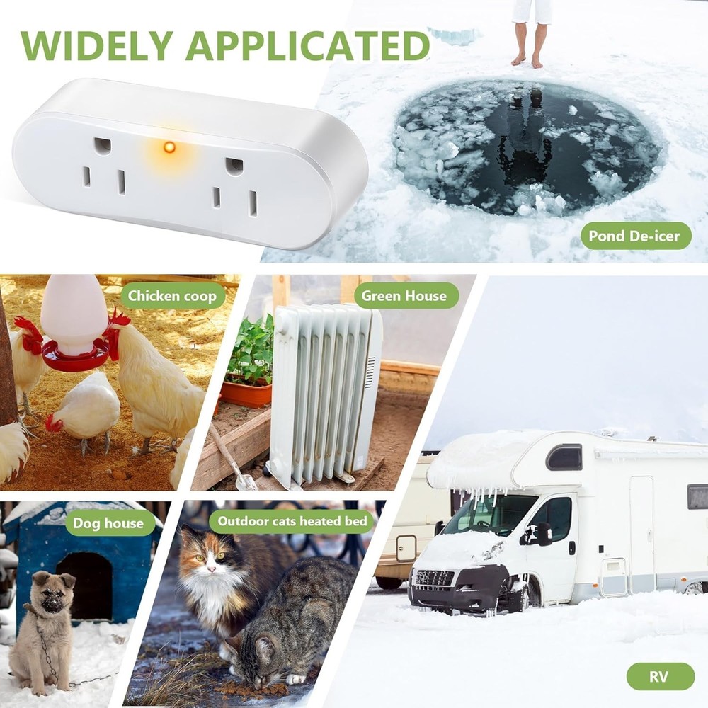 Compact Temperature Controller for Heaters - Auto On Below 32°F & Off Above 50°F