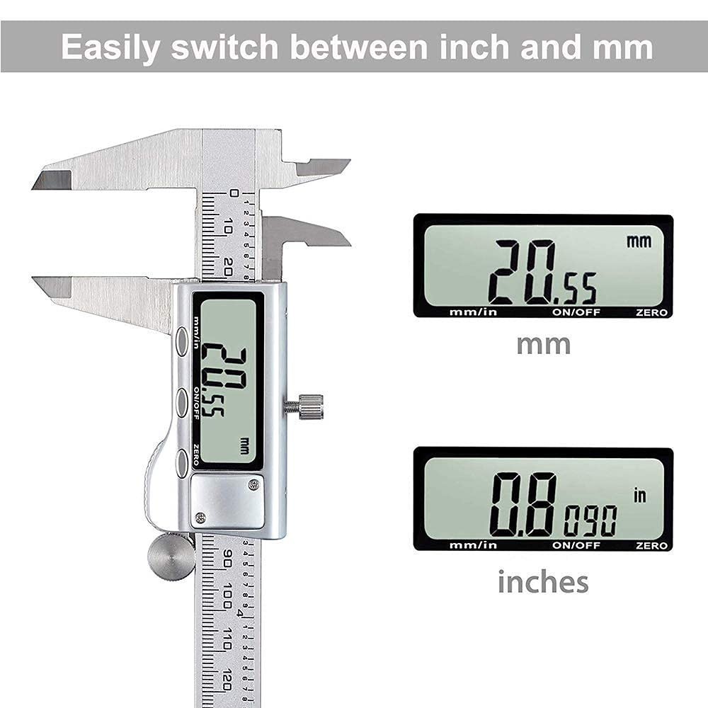 Digital Caliper, Caliper Measuring Tool with Stainless Steel, Electronic Micr...