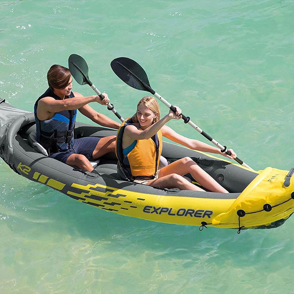 Inflatable Kayak 2-Person with Paddle Oars Air Pump