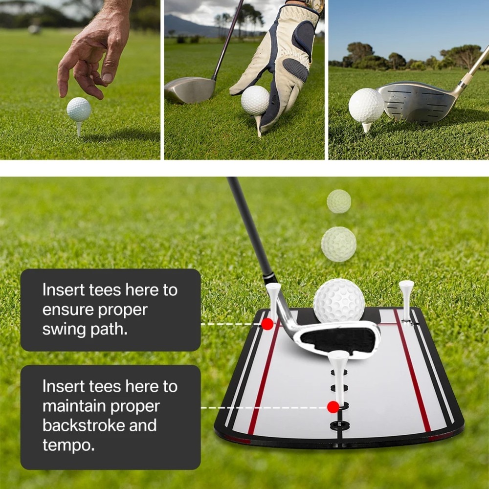 Golf Putting Mirror Training Alignment Aid Swing Trainer Eye Line Practice Tool