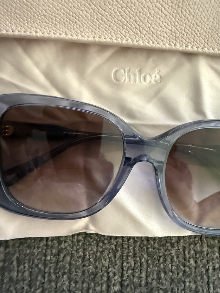 Chloe Blue Square Ladies Sunglasses 57 -18-145 M