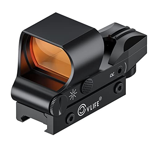 Reflex Sight, 1x28x40mm Red Dot Sight, 4 Adjustable Reticles Sight for Black