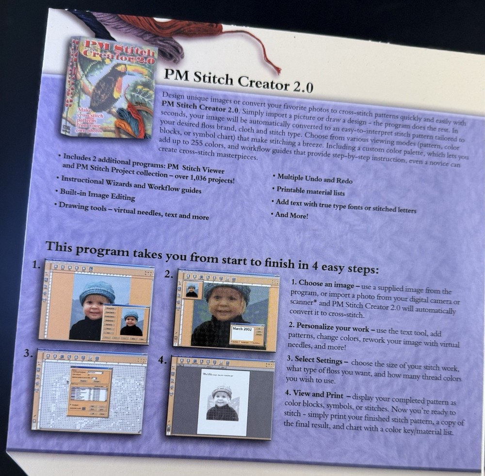 Software PC Instant Stitch PM Stitch Creator 2.0 Sweater Design 4-Discs Vk10