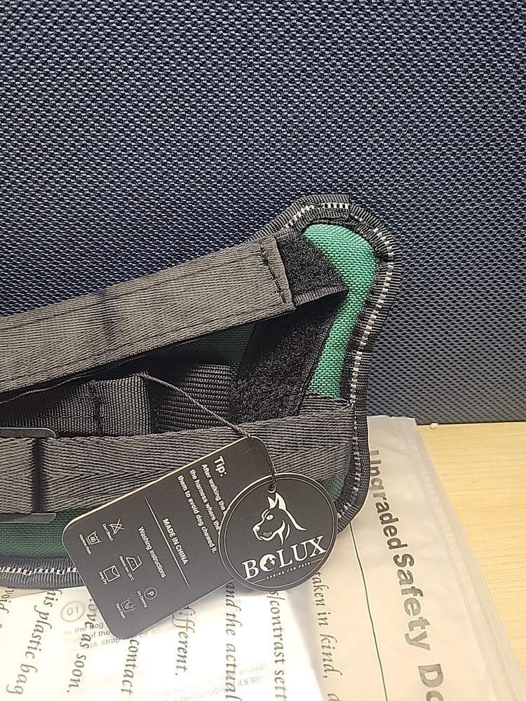Bolux Dog Harness Medium No-Pull Reflective Breathable Adjustable DARK GREEN A27