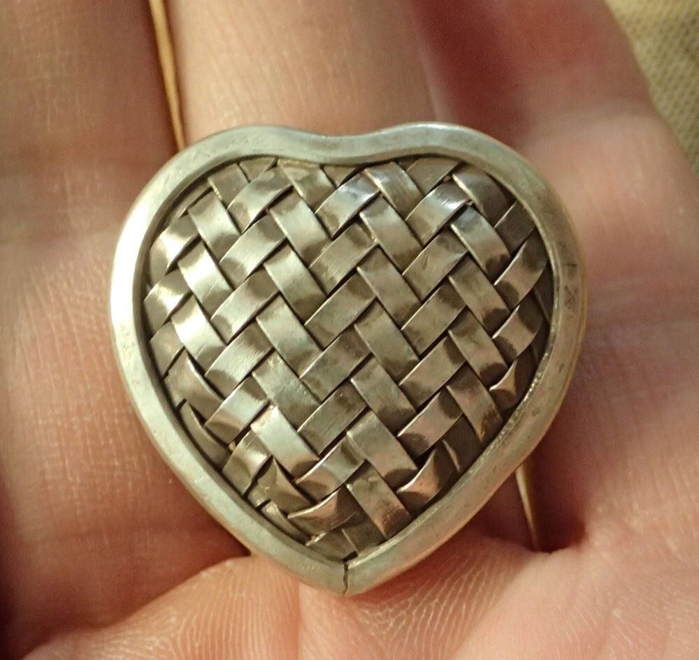 Sterling Heart Ring. size adjustable