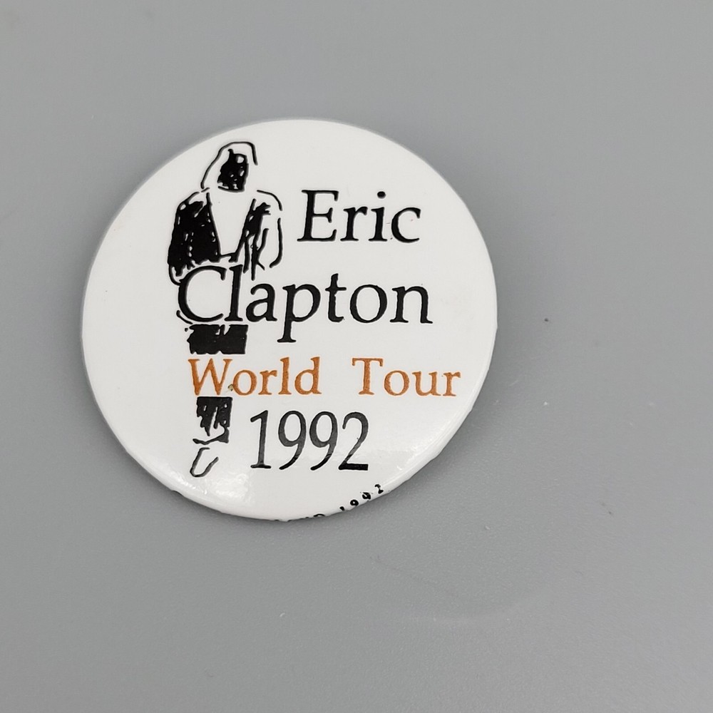 Eric Clapton World Tour 1992 pinback button 1.5"