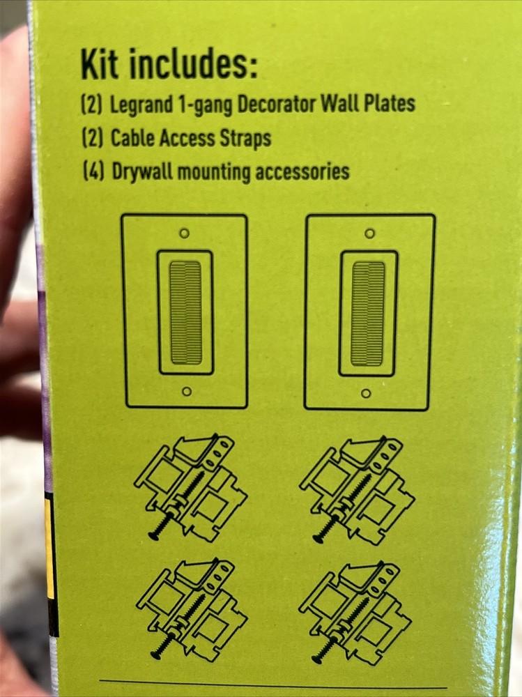Legrand HT2004-WH-V1 In-Wall Low-Voltage Cable Access Plate Kit