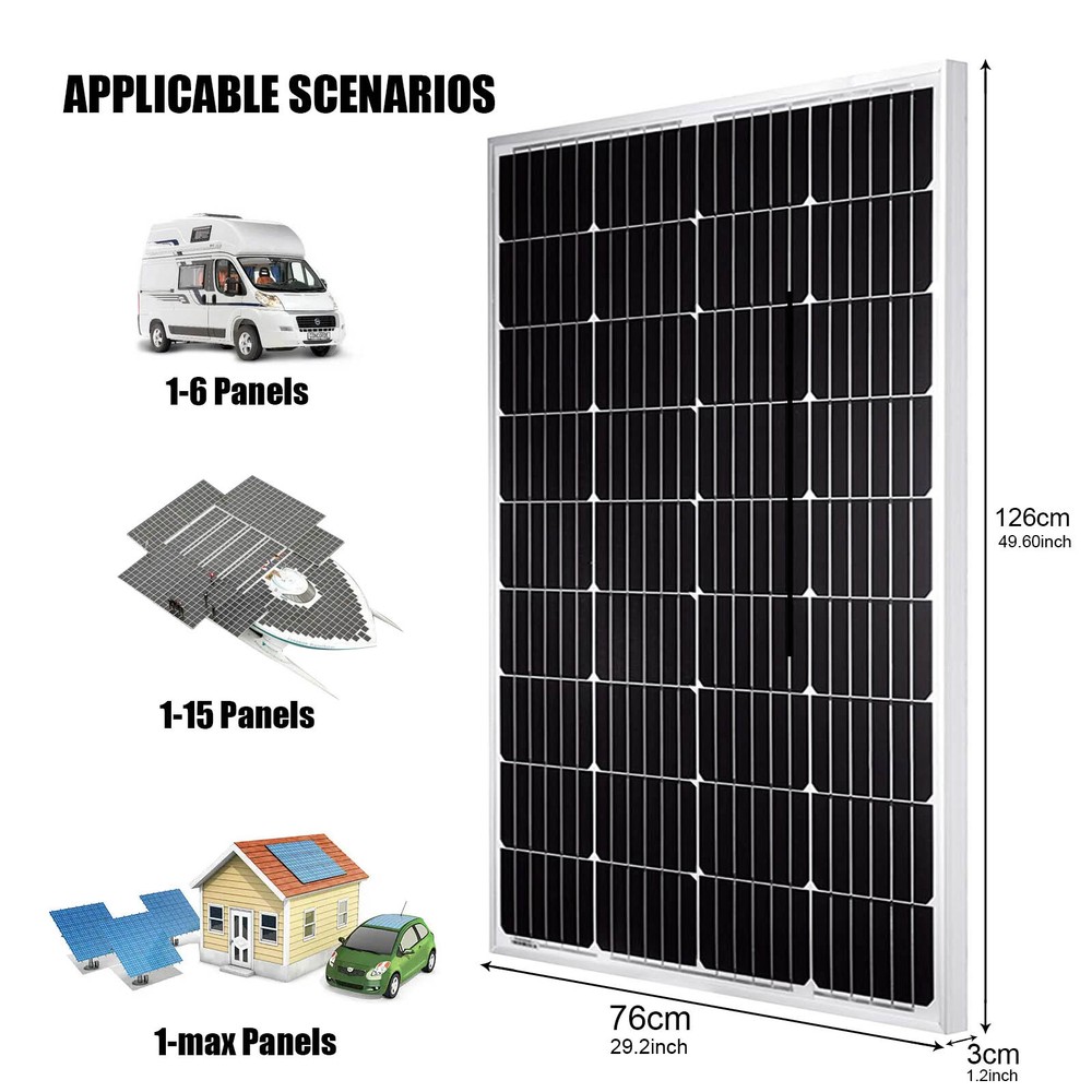 200W 12V Monocrystalline Solar Panel Solar Module For Home Caravan Camping