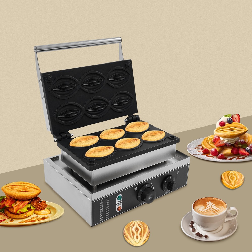 Waffle Maker Abalone-Shaped Electric Waffle Maker Commercial Waffle Machine 6PCS