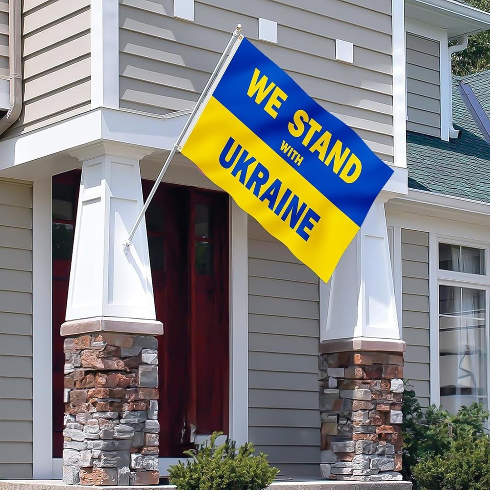 Fade-Resistant We Stand With Ukraine Flag 2x3FT - Durable Polyester with Grom...