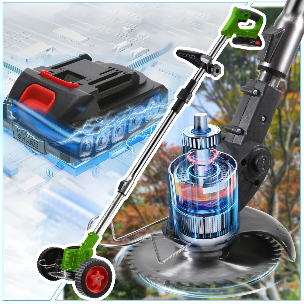 String Trimmer Cutter mower Cordless Electric Weed Lawn Eater Edger Yard Grass