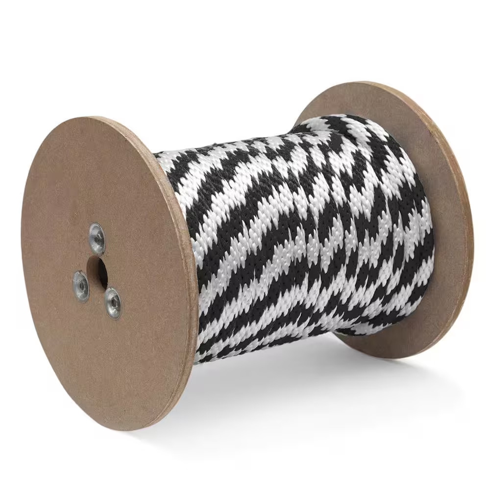 5/8 In. X 200 Ft. Polypropylene Multi-Filament Solid Braid Derby Rope, Black/Whi