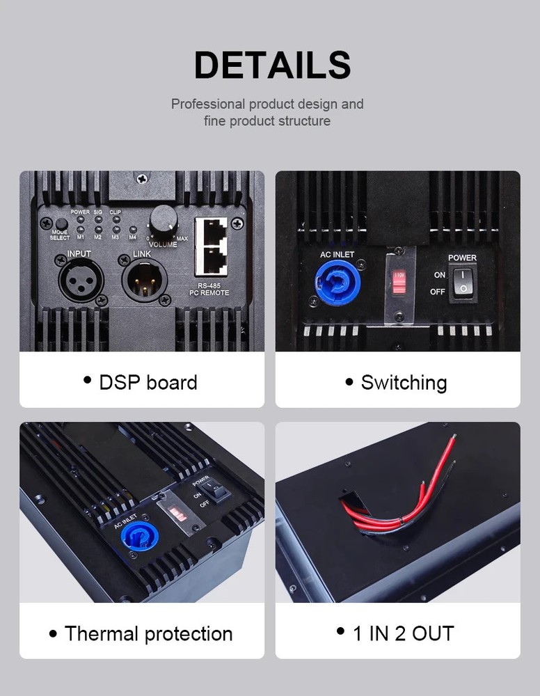 Class D 1300W Power Amplifier Module Board with Hardware Circuit Protection