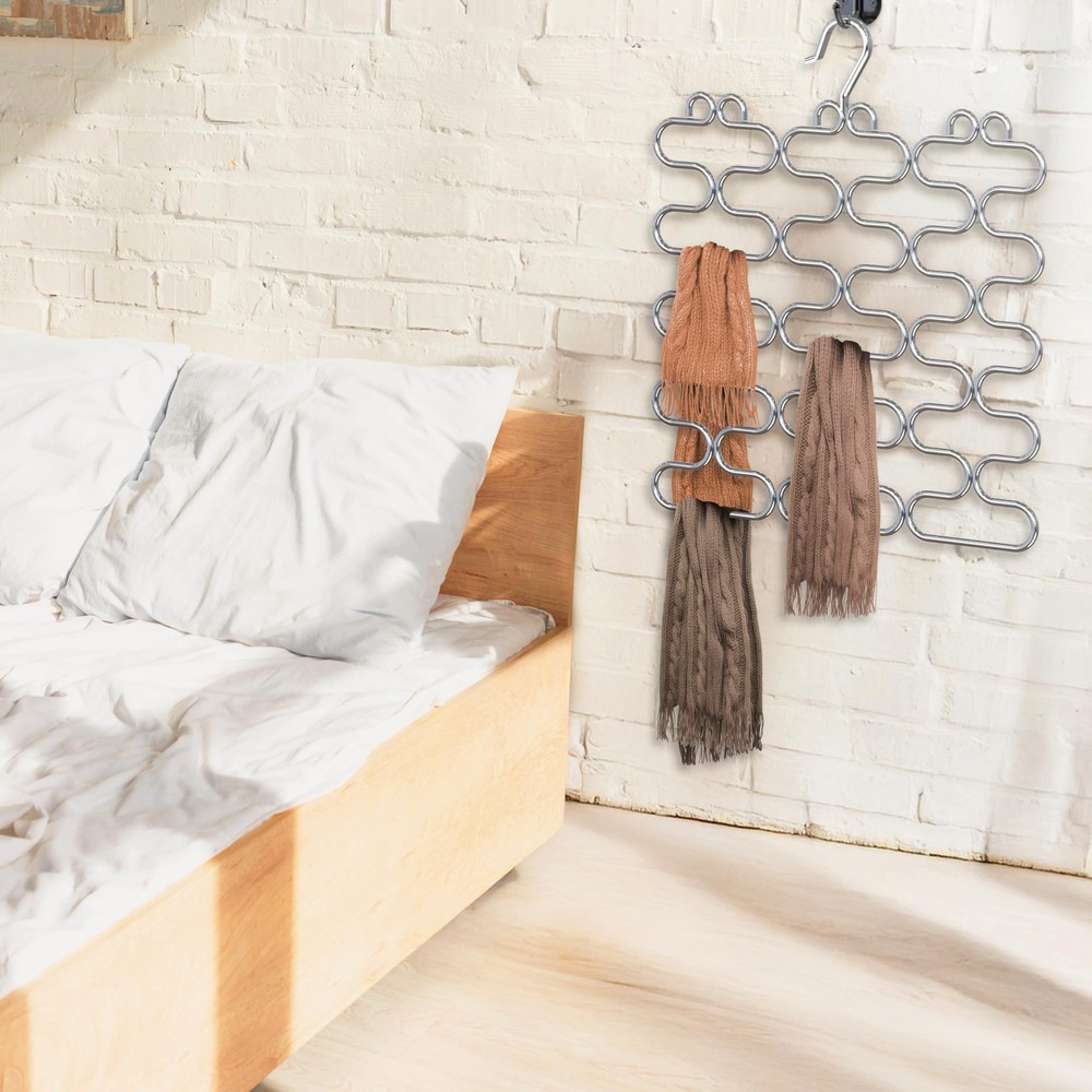 Scarf Hanger for Closet, 23 Loop, Chrome