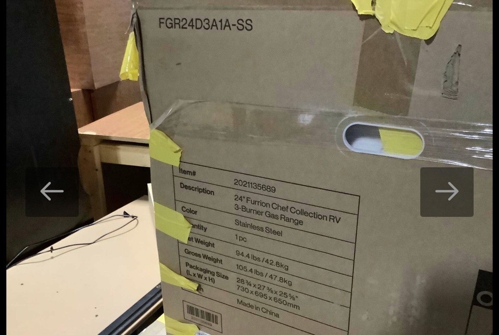 Furrion Chef Collection 24" RV 3-Burner Gas Range Stainless Steel FGR24D3A1A-SS