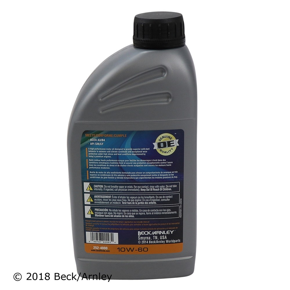 Engine Oil Beck/Arnley 252-4000