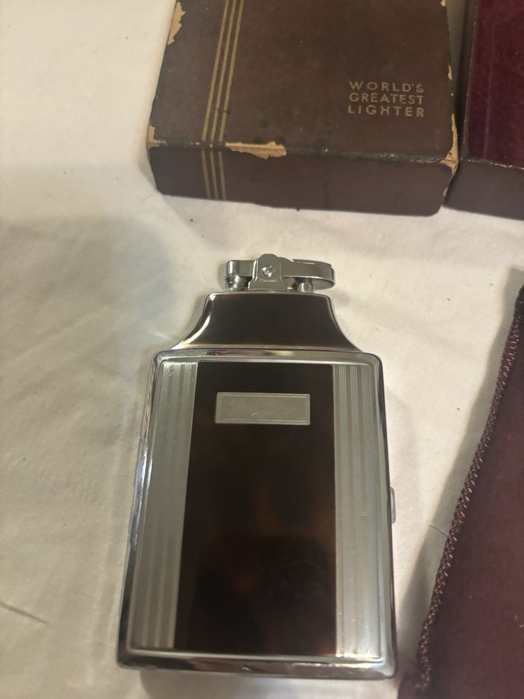 Vintage Ronson Mastercase Lighter & Cigarette Case w/ Box – 1940s-50 (untested)