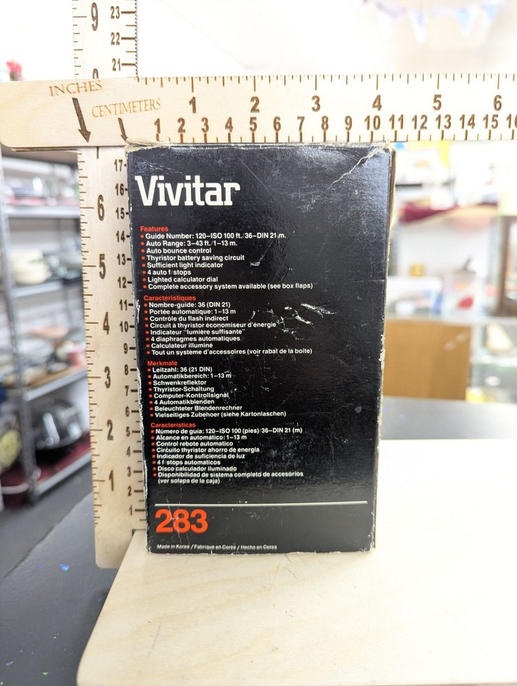 Vivitar 283 Auto Thyristor Electronic Flash With Box Not Tested