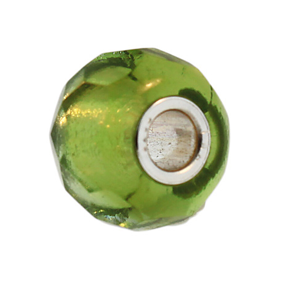 Authentic Trollbeads Glass 60182 Green Prism *0