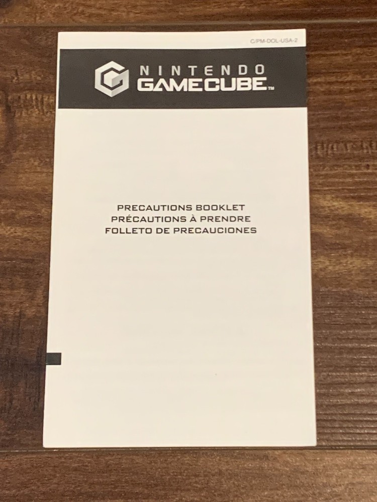 Precautions Booklet Nintendo Gamecube Instruction Manual Only