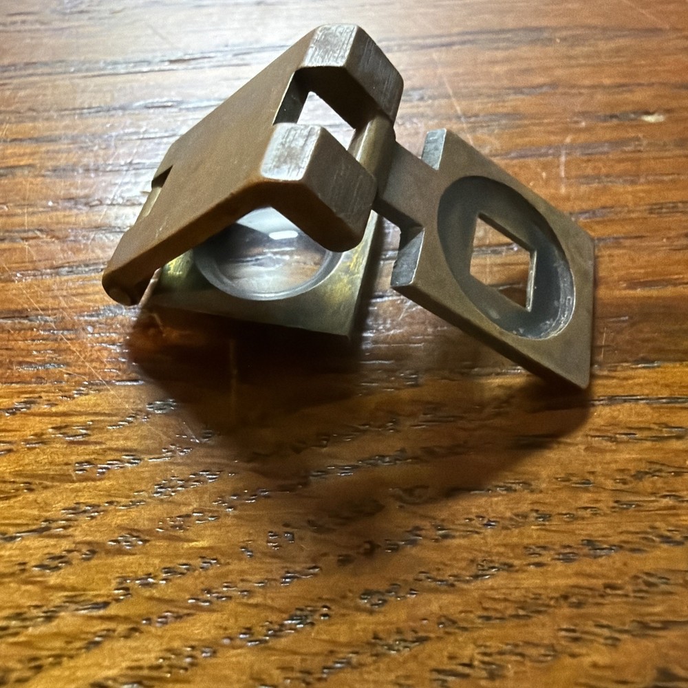 THREAD COUNTER MINIATURE VICTORIAN BRASS MAGNIFYING GLASS POCKET MICROSCOPE👀