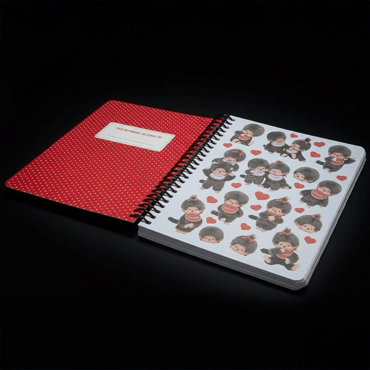 Monchhichi Since 1974 Red 200 Page Spiral Bound Journal Notebook