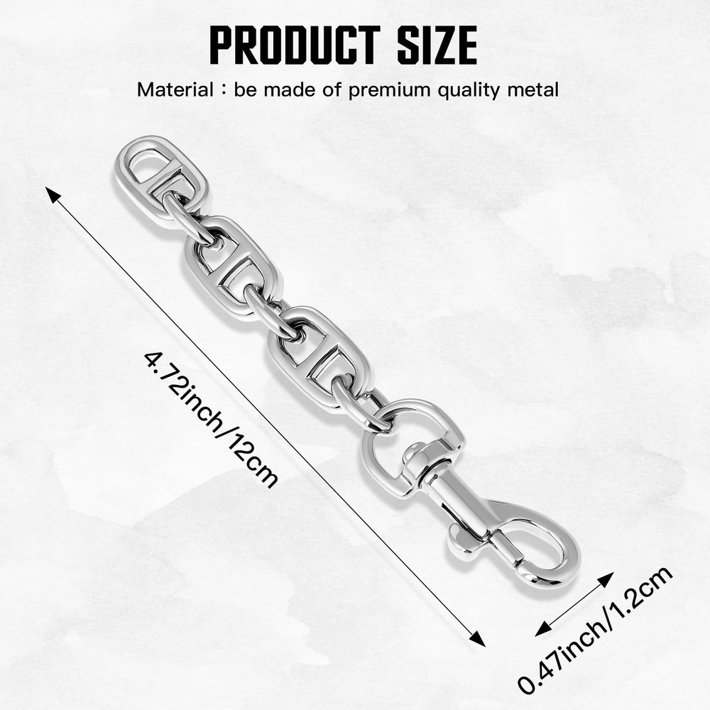 2pcs Silver Purse Strap Extender Chain for Bags Shoulder Length Adjustable