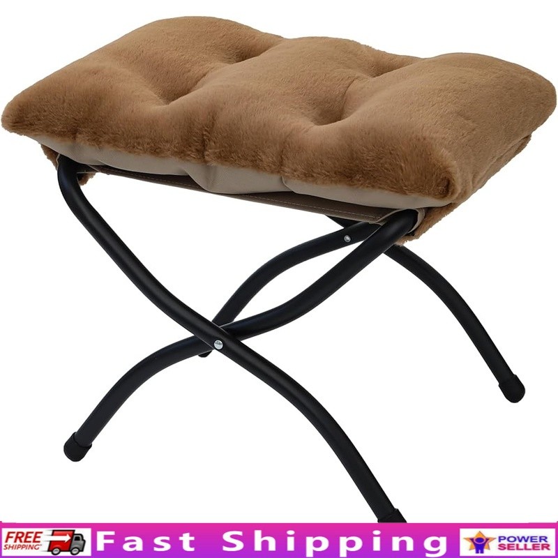 Folding Ottoman Footrest Stool Portable Collapsible Padded Accent Stool New