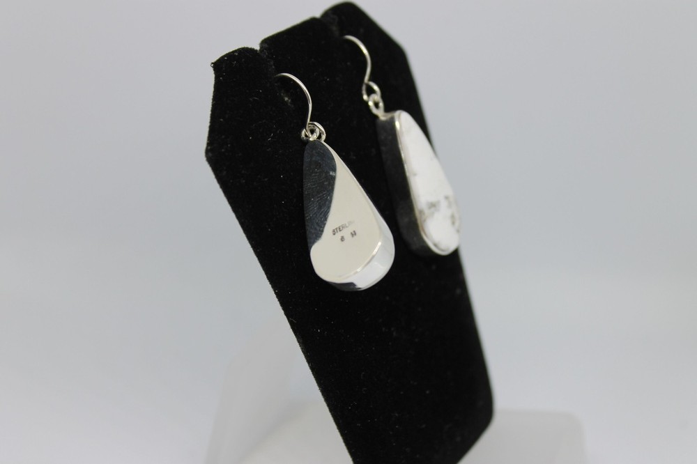 White Buffalo and Sterling Silver Earrings