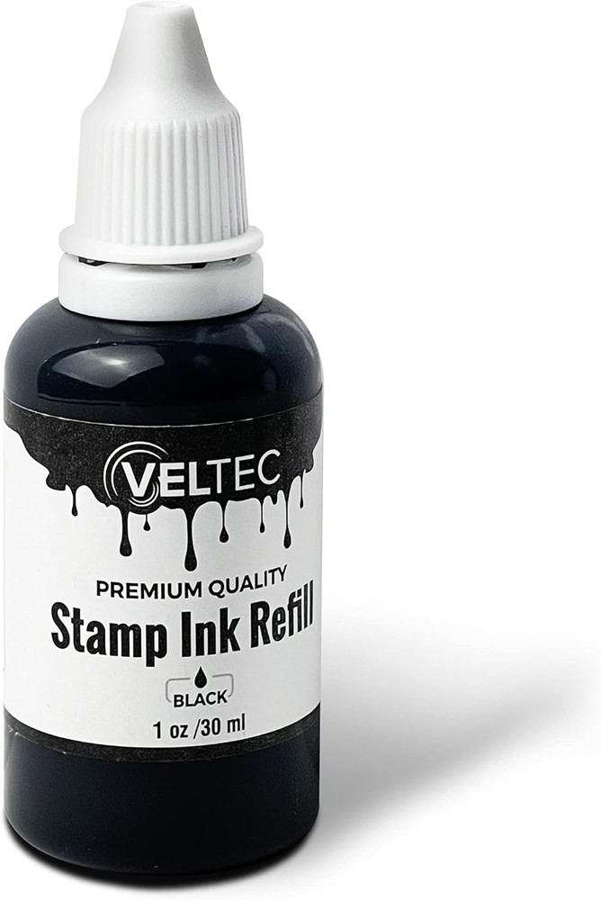 Self-Inking Stamp Refill Ink, Squeeze Bottle – 1 Oz. (Black)