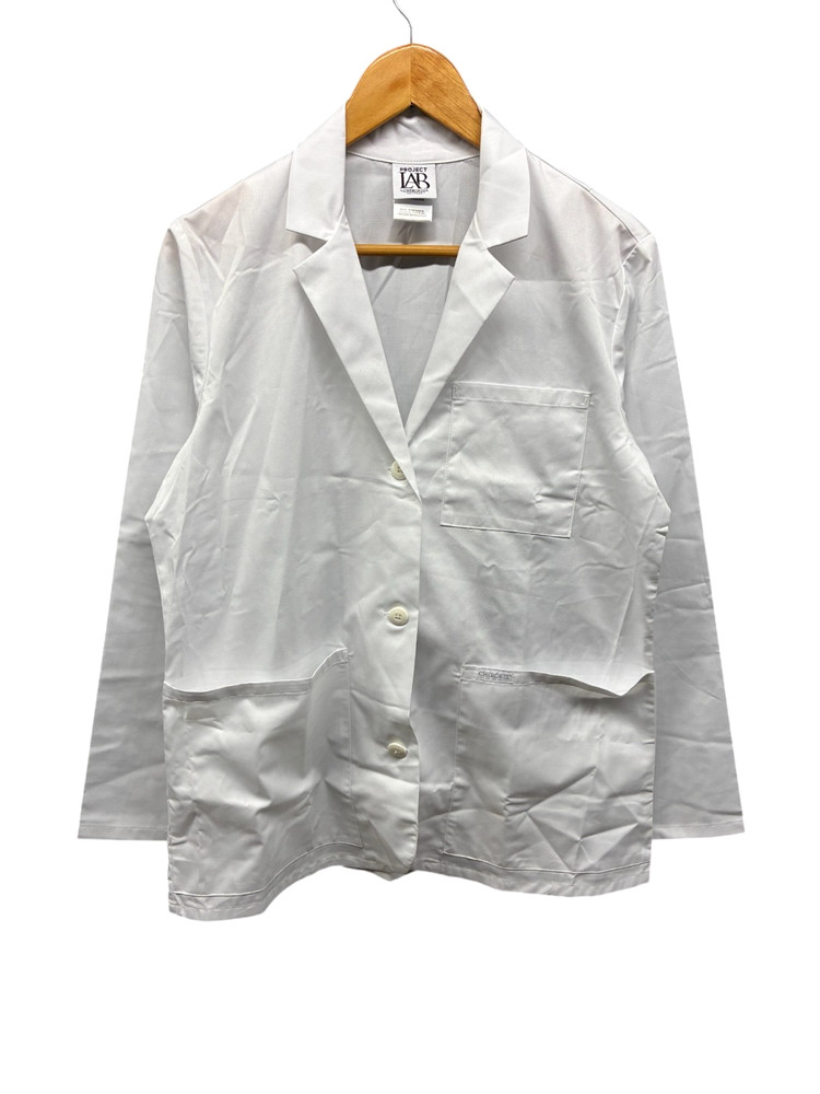 Cherokee Project Men’s Medium White Lab Coat Modern Classic Medical Uniform