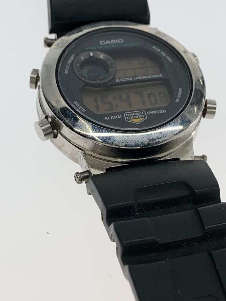 CASIO Quartz Wristwatch Digital Rubber BLK BLK SS G 2000