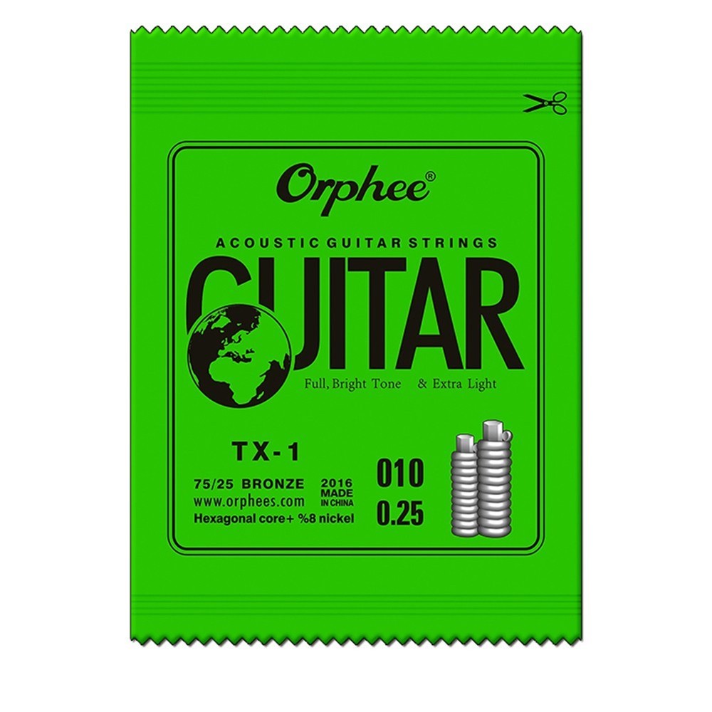 10PCS Orphee Single Strings For Acoustic Guitar 1st E-String(.010) Replacement