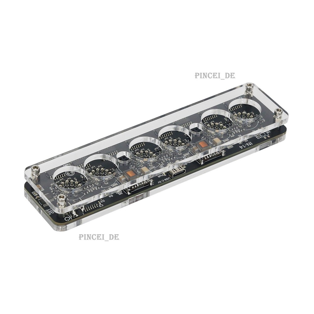 IN-14 6-Digit Nixie Tube Clock Desktop Clock Innovative Home Decor Basic Version