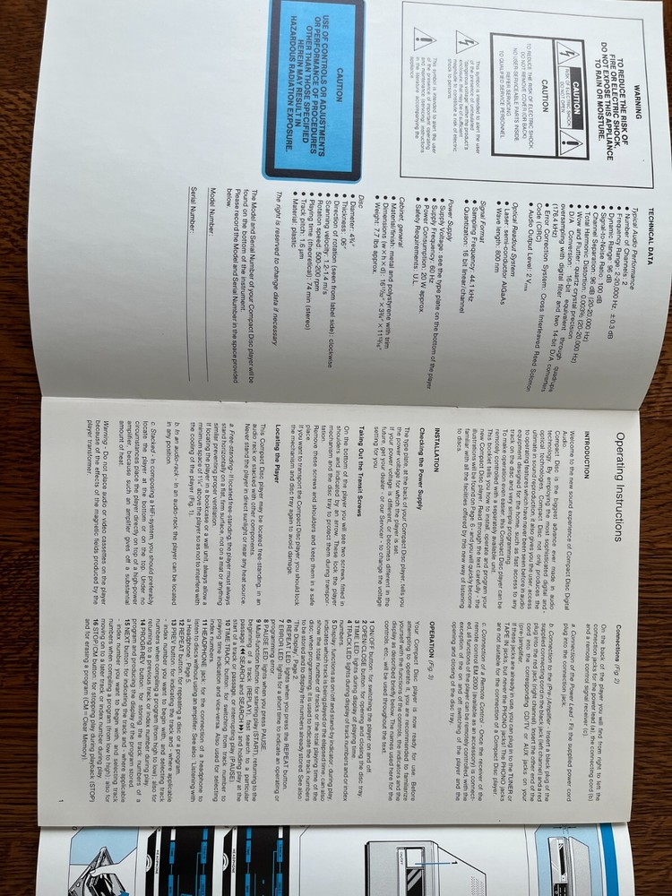 MAGNAVOX FD 2041 OPERATING INSTRUCTIONS - ORIGINAL