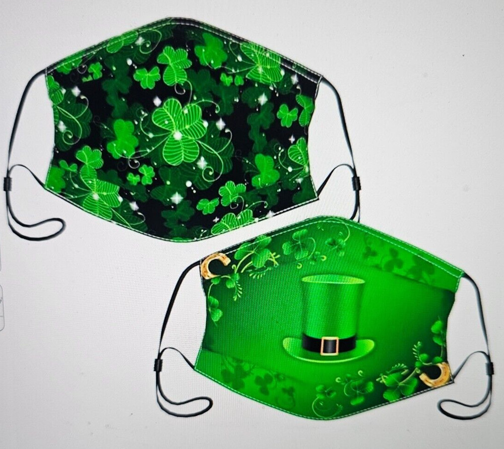 2 pack St Patrick's day face mask