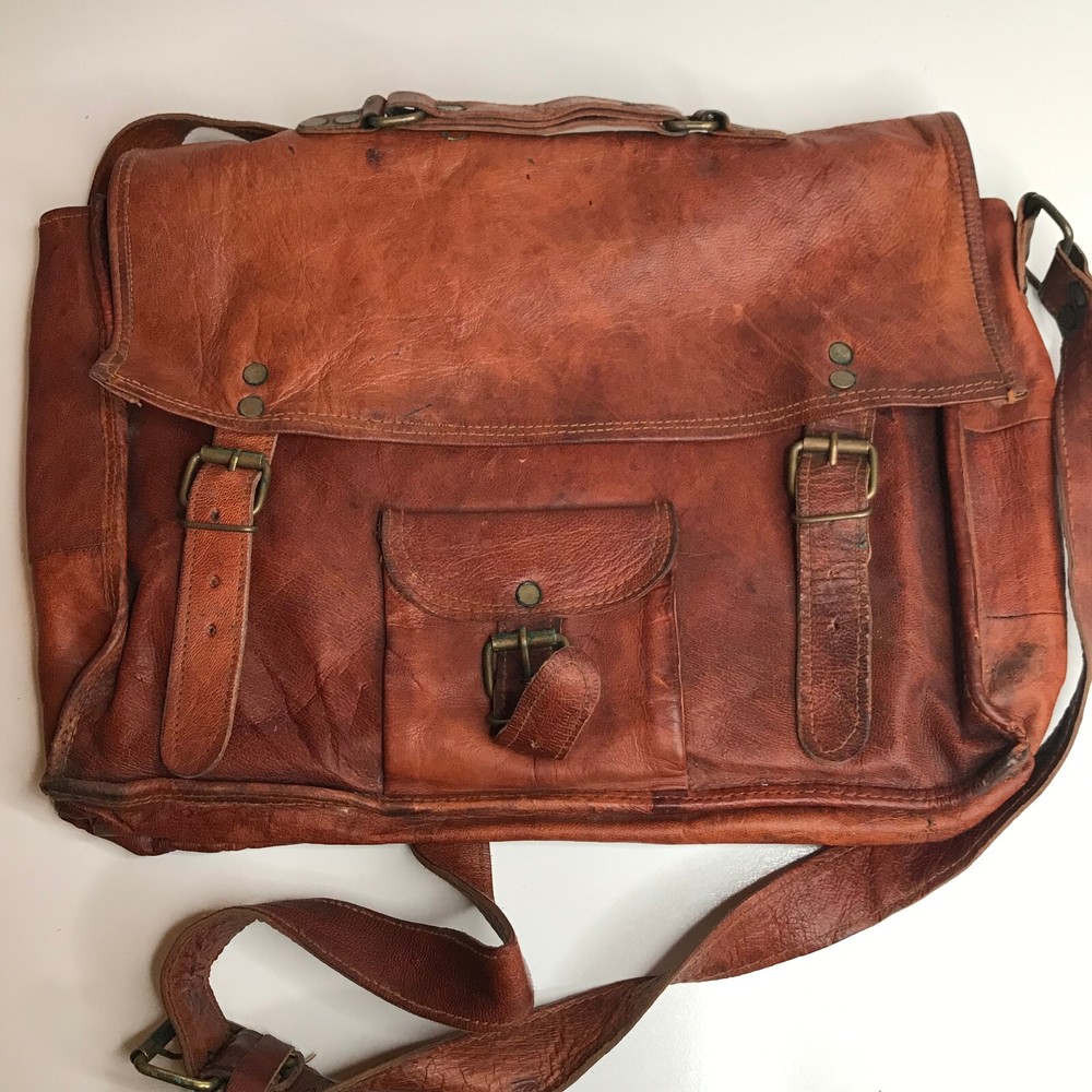 Vintage Brown Leather Shoulder Bag