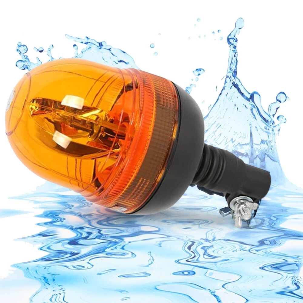 Halogen Rotating Flashing Beacon Flexible DIN Pole Mount Tractor Warning Light