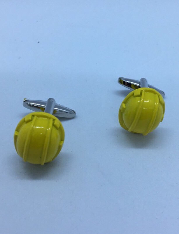 Yellow Halmet Design Cufflinks