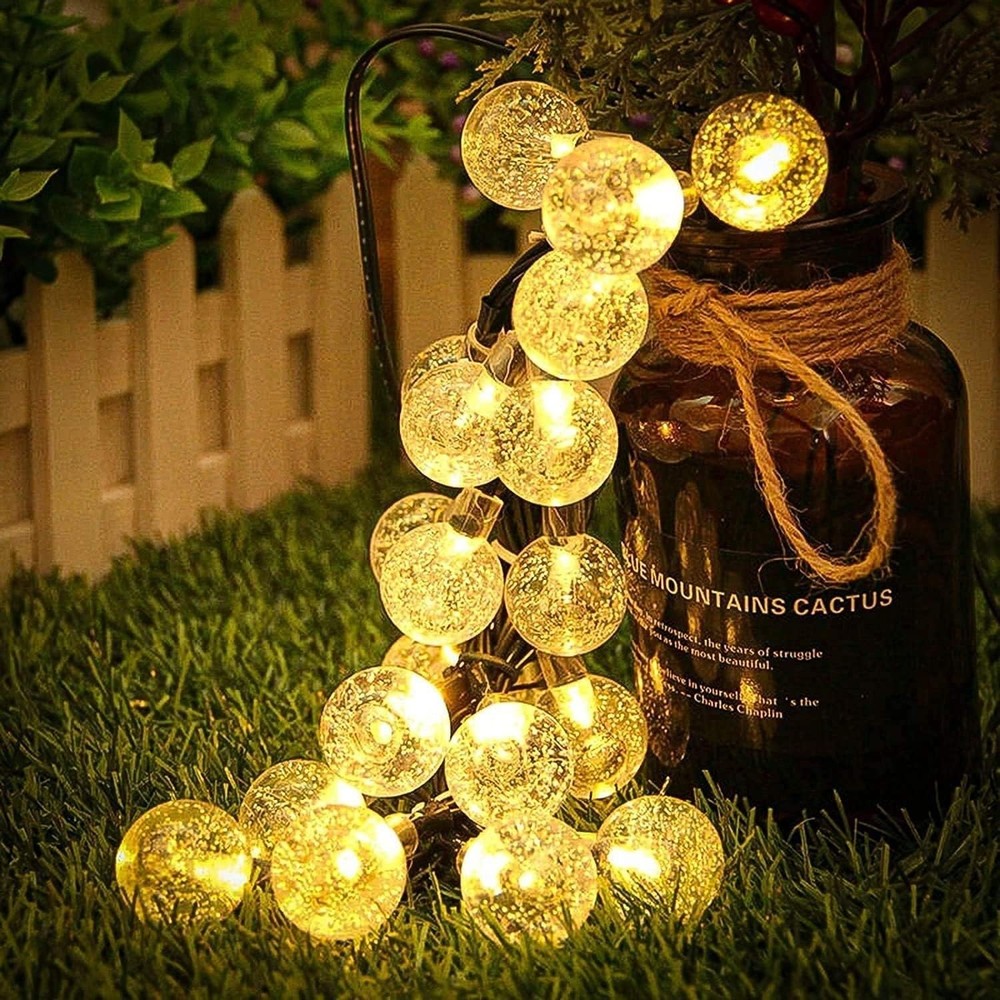 Solar String Lights, Outdoor String Light 60 LED 8 Lighting Modes