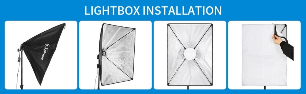 Softbox Lighting Kit, Photo Equipment Studio Soft box 20" x 27", with E27 Socket
