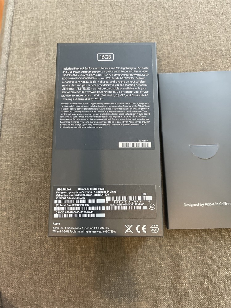 Apple iPhone 5 Empty Box, with Inserts 16 GB