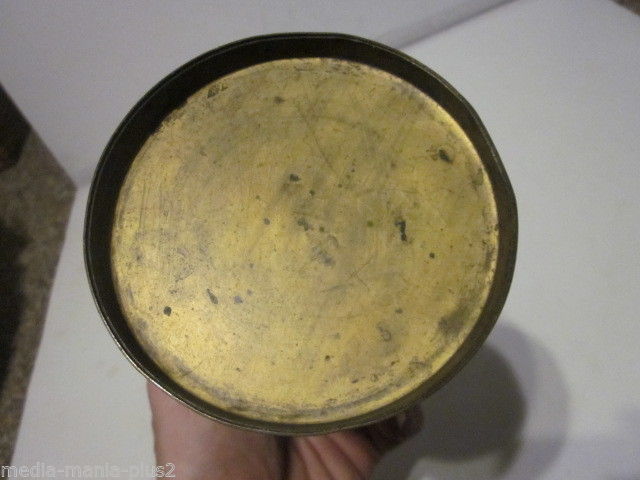 VINTAGE SOLID BRASS OLD FIREPLACE OIL HOLDER CONTAINER