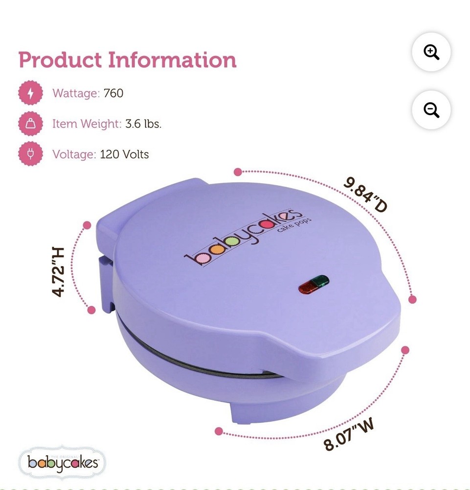 Babycakes Mini Cake Pop Maker - Purple (device only)